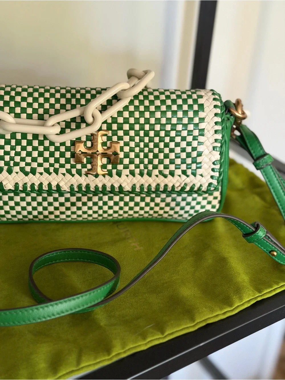 Tory Burch Kira Woven Convertible Should Bag